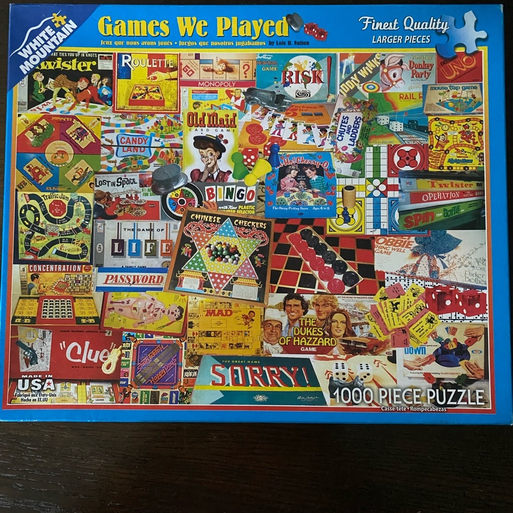 LIKE NEW White Mountain 1000 Piece Puzzle Games We Played
